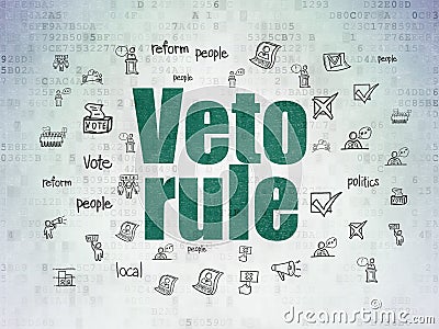 Political concept: Veto Rule on Digital Data Paper background Stock Photo