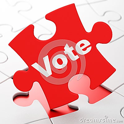 Political concept: Vote on puzzle background Stock Photo