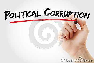 Political Corruption text with marker Stock Photo