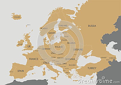 Political Europe Map vector illustration. Vector Illustration