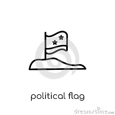 political Flag icon from Political collection. Vector Illustration