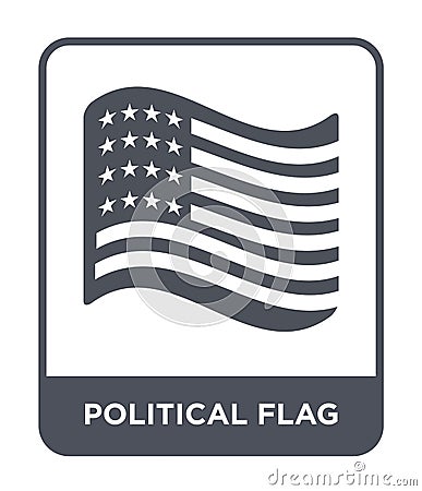 political flag icon in trendy design style. political flag icon isolated on white background. political flag vector icon simple Vector Illustration