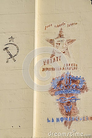 Political graffiti Editorial Stock Photo