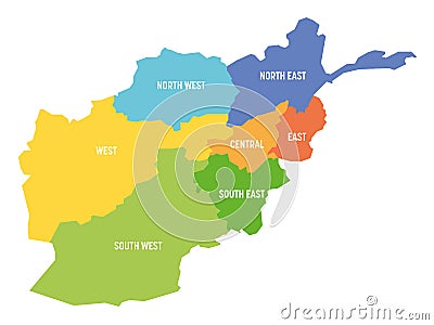 Afghanistan - map of provinces Vector Illustration