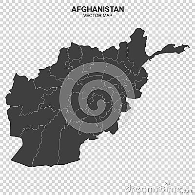 Political map of Afghanistan isolated on white background Vector Illustration