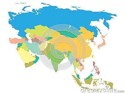 Political map Asia Vector Illustration