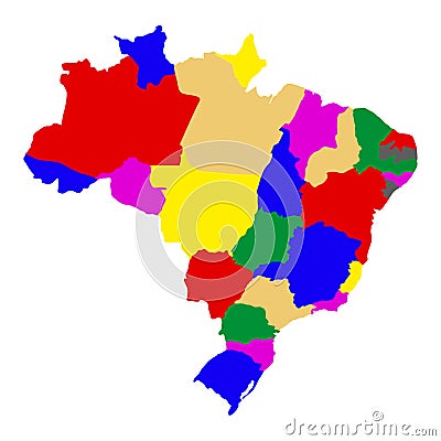 Political map of Brazil Vector Illustration