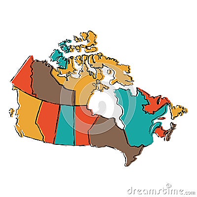 Political map of Canada Vector Illustration