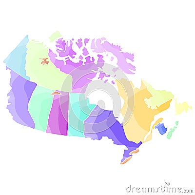 Political map of Canada Vector Illustration
