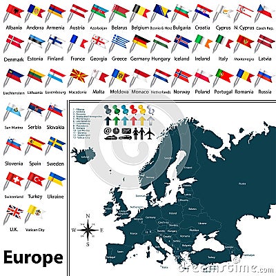 Political map of Europe Vector Illustration