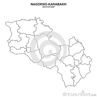 Political map of Nagorno-Karabakh isolated on white background Vector Illustration