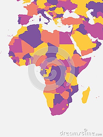 Political map od Africa continent Vector Illustration