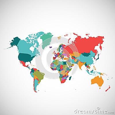 Political map of the world Vector Illustration