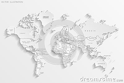 Political map of the world. Vector Illustration