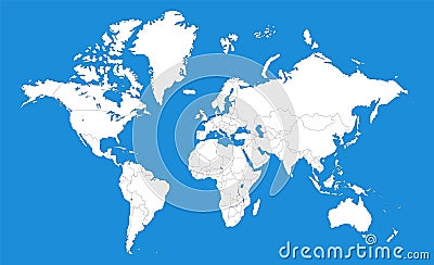 Political map of the world template. Vector Illustration