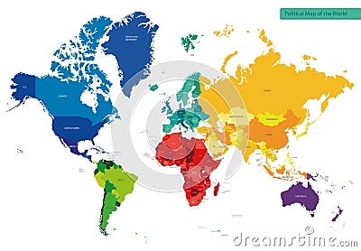 Political Map of the World Vector Illustration