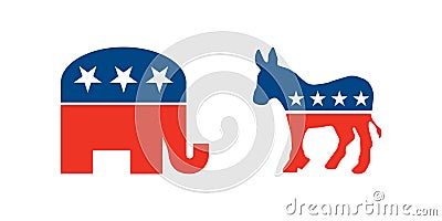 Political parties logo in United States Vector Illustration