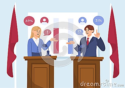 Political people discuss vector concept Vector Illustration