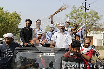 Political Rally of Arvind Kejriwal. Editorial Stock Photo