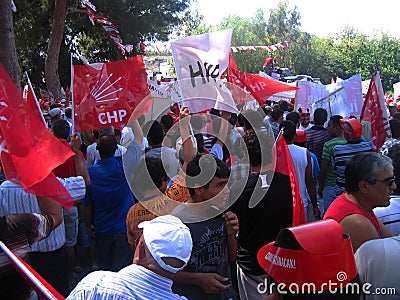 A political rally organized by the opposition party CHP in Turkey Editorial Stock Photo