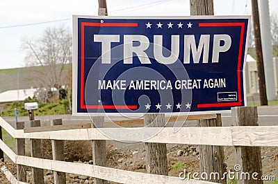 Political Sign Banner Trump Make America Great Again Editorial Stock Photo