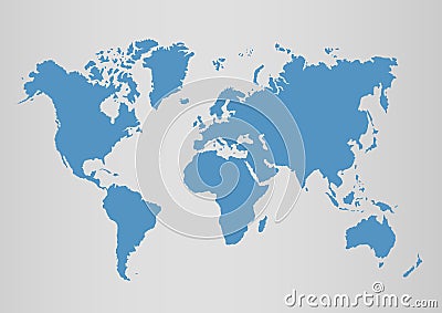Political world blue map and vector illustration Vector Illustration