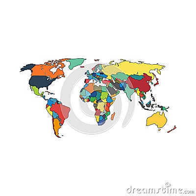 Political world map countries. Vector illustration. Vector Illustration