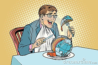 Politician eats the planet Vector Illustration
