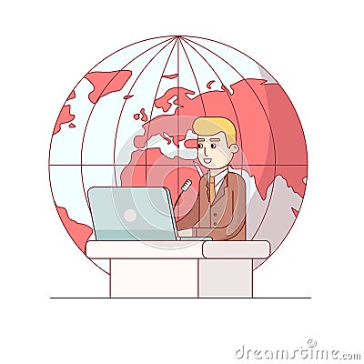 Politician or global business man giving a speech Vector Illustration