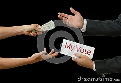 Politician taking bribe for his vote on legislation Stock Photo