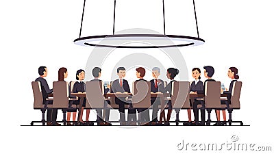 Politicians group authority sitting at round table Vector Illustration