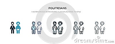 Politicians icon in different style vector illustration. two colored and black politicians vector icons designed in filled, Vector Illustration