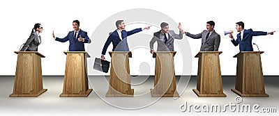 The politicians participating in political debate Stock Photo