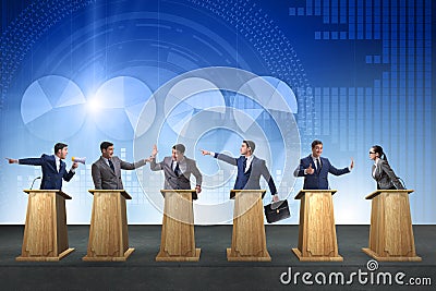 The politicians participating in political debate Stock Photo