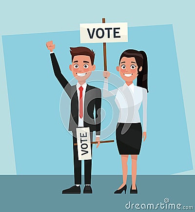 Politicians in vote campaign Vector Illustration