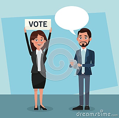 Politicians in vote campaign Vector Illustration