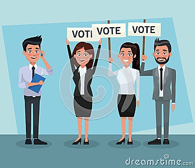 Politicians in vote campaign Vector Illustration