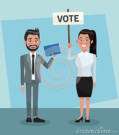 Politicians in vote campaign Vector Illustration