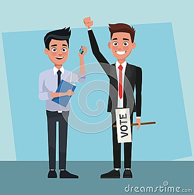 Politicians in vote campaign Vector Illustration