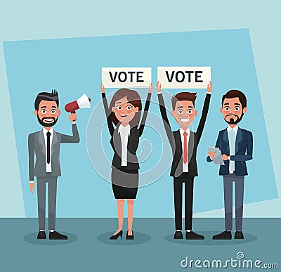 Politicians in vote campaign Vector Illustration