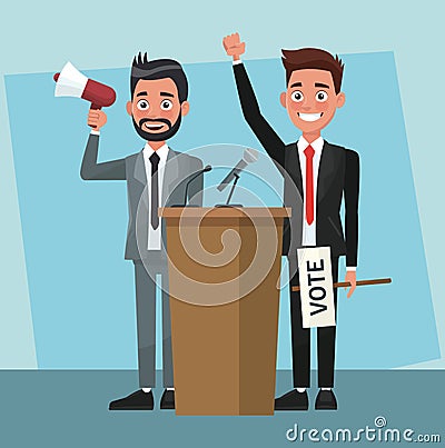 Politicians in vote campaign Vector Illustration