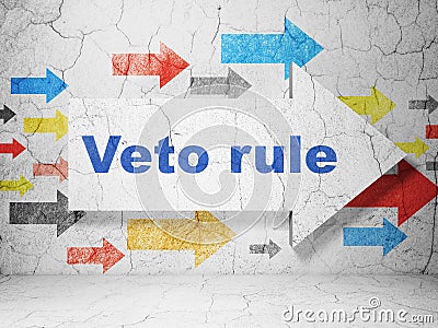 Politics concept: arrow with Veto Rule on grunge wall background Stock Photo