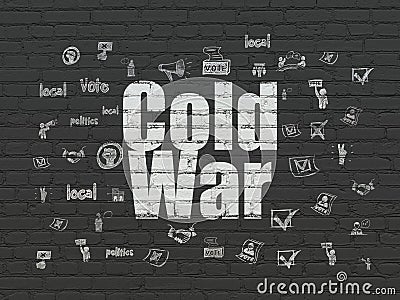 Politics concept: Cold War on wall background Stock Photo