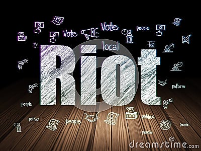 Politics concept: Riot in grunge dark room Stock Photo