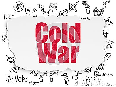 Politics concept: Cold War on Torn Paper background Stock Photo