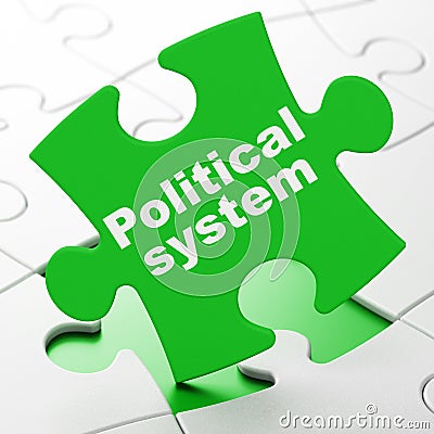 Politics concept: Political System on puzzle background Stock Photo