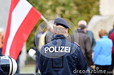 Lockdown Shutdown Ã–sterreich - Police operations and police control in Vienna Editorial Stock Photo