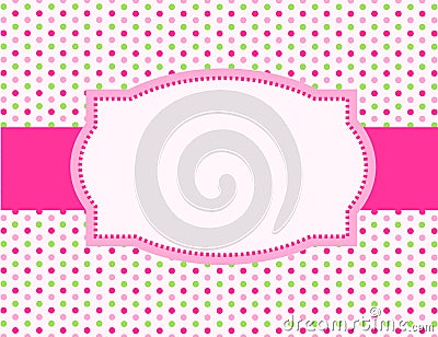 Polka dot background frame Vector Illustration