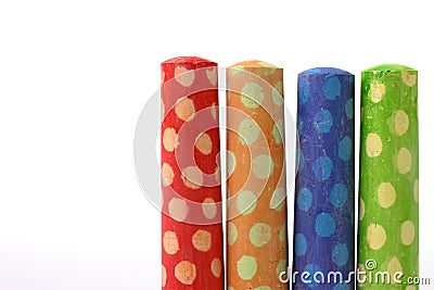 Polka dot chalk Stock Photo