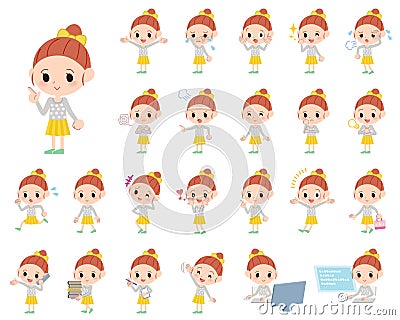 Polka dot clothes ribbon girl Vector Illustration